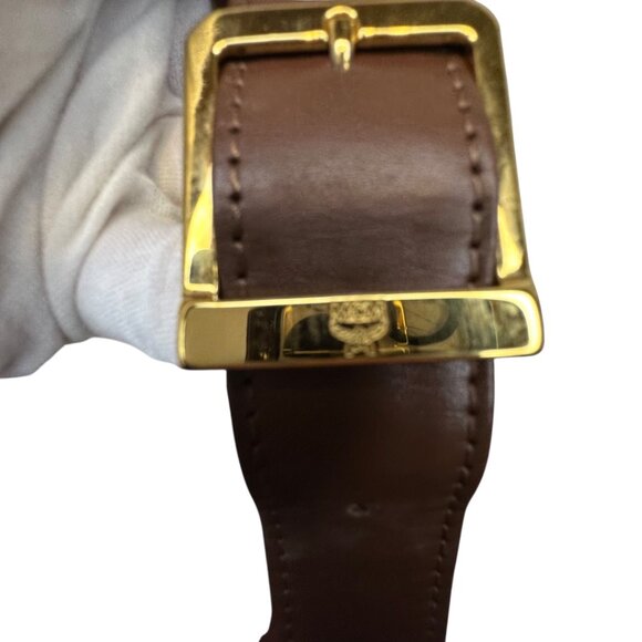 MCM Textured Brown Shoulder Bag with Gold Accents - Picture 5 of 11